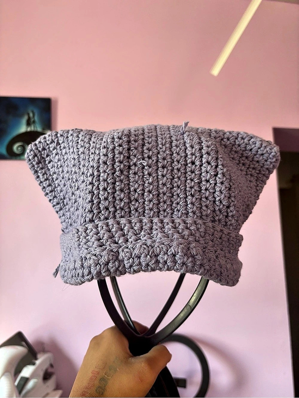 Purple Knit Hat 100%cotton